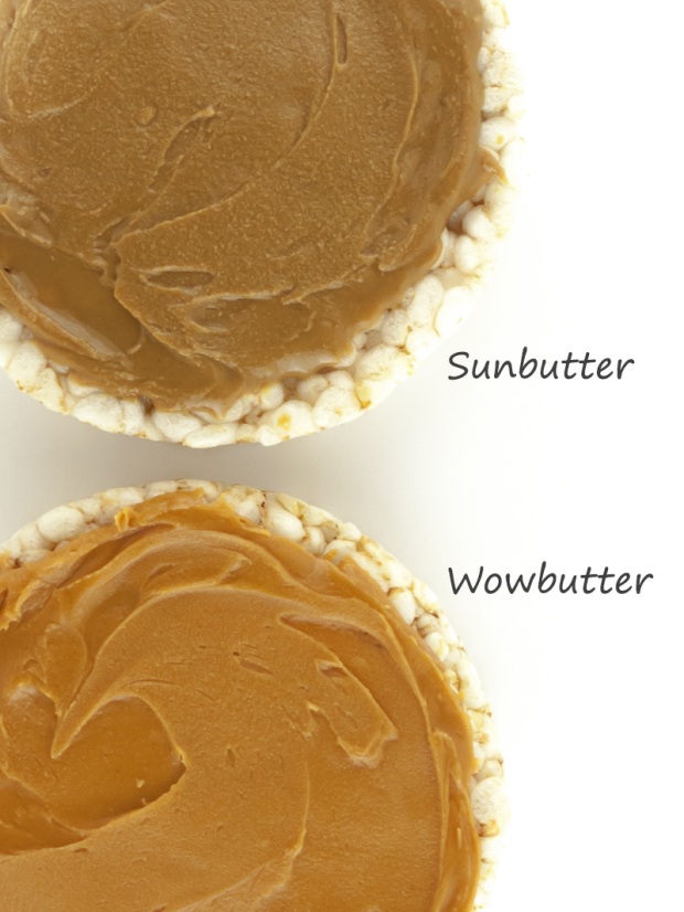 Peanut Butter Alternatives - Sunbutter and Wowbutter on Rice Cakes